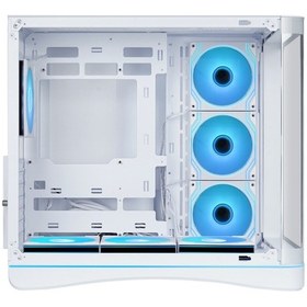 Resim Sama V62wh White, G1000wh 1000w, 80+ Gold, Full Modüler, Pcıe 5.1, Atx3.1, Tempered Glass Panel, Panoramic Tasarım, Type-c, 7x120mm Argb Infınıty Fan, Atx, Gamıng Kasa 