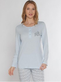 Resim Uzun Kol Pijama Takımı Alperi 790-81 Mavi 