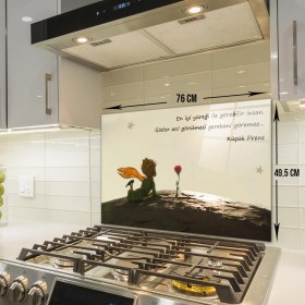 Resim Decorita Cam Ocak Arkası Koruyucu | Küçük Prens - Gözler | 49,5cm X 76cm 