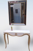Resim Dresuar CNC Kabartma Model Hayal Ayna Gold beyaz Uyumu Ahşap MDF Kayın Ayak El yapımı 