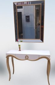 Resim Dresuar CNC Kabartma Model Hayal Ayna Gold beyaz Uyumu Ahşap MDF Kayın Ayak El yapımı 