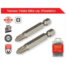 Resim DAFAK ENDÜSTRİYEL Tomax Yıldız Bits Uç Maktap Mıknatıslı Uç 50mm Pz2 1 Paket Toplam 30 Adet 