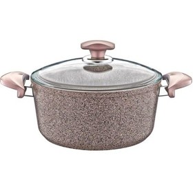 Resim Oms Paslanmaz Oms Granit 26X12,5 Cm Gri Derin Tencere Cam Kapaklı 3110 