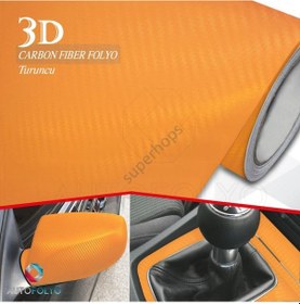Resim Autofolyo Karbon Folyo Turuncu 127 Cm X 