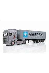 Resim SCOWETTO 1/32 Ölçek Scania R Serisi Maersk Konteynerli Diecast Metal Tır Model Oyuncak 