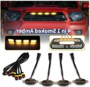 Resim Trendooze Turcoshop11 12v Siyah Led Izgara Aydınlatma, Off-road Dekoratif 4lü Amber Set 