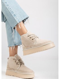 Resim Suins Stein Model İçi Komple Kürklü Bağcıklı Siyah Taba Ten Kadın Bot Ten 