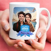 Resim Vapurda Aşk Karikatürlü Kupa Bardak 