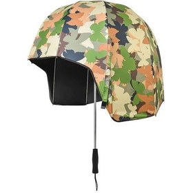 Resim Fochsia Kamufle Siyah Vinil Keaplayee 8 Riblı Sağlam Şemsiye - 190t Pongee Kumaş, Uzun Sap 
