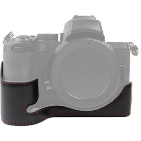 Resim Sones Nikon Z50 Uyumlu 1/4 İnç Konu Pu Deri Kamera Yarım Kasa Tabanı Siyah 
