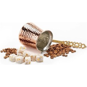 Resim El Yapımı Dövme Bakır Cezve Tek Fincanlık 1. Kalite 