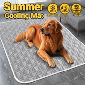 Resim Kediler ve Köpekler için Uygun Ultra Büyük Evcil Hayvan Soğutma Pedleri - Ultra Yumuşak Ter Dirençli Yüzey | Anında Soğutma ve Tüm Gün Konfor | Evcil Hayvanlarınızı Tüm Yaz Boyunca Serin Tutun! - Küçük, Orta ve Büyük Köpekler için 5 Farklı Boyutta Mevcut 