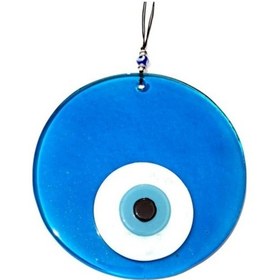 Resim Mavi Renk 16 Santimetre El Yapımı Cam Nazar Boncuğu Duvar Süsü 02-10mm 5yards 