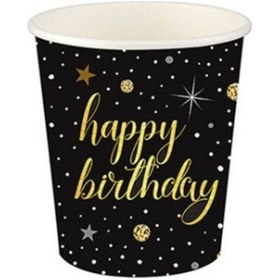 Resim Roll-Up Doğum Günü Işıltısı Karton 8 Oz Bardak 8'Li 