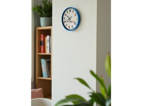 Resim Akıllı Durak 36 cm Mavi Çocuk Odası Duvar Saati 