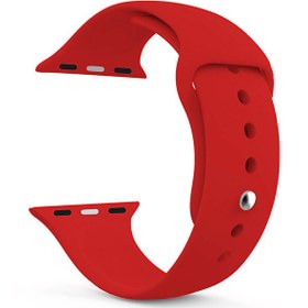 Resim Apple Watch Ultra Silikon Kordon Kırmızı 