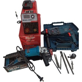 Resim 6 Watt Üçlü Set Çanta Kaynak Taş Motoru Delici Kırıcı Matkap 8 Volt Darbeli Anahtarlı 2 Yıl Aküsüz 