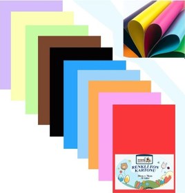 Resim Fon Kartonu 10 Lu 50X70 Cm 1 Paket Arlantis 10 Renk Fon Kartonu 5 