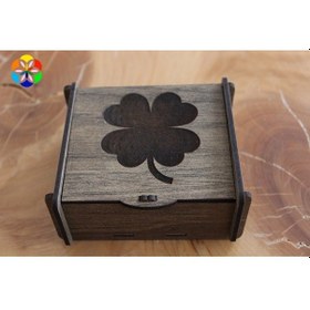 Resim Değerli Taş, Pandül & Takı Saklama Kutusu Orta Boy Dört Yapraklı 
