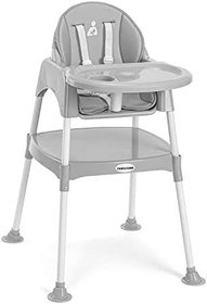 Resim Wellgro Pretty 3in1 Çalışma Masalı Mama Sandalyesi, Gri 