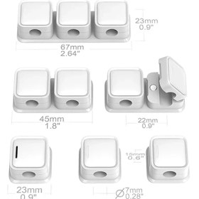 Resim Lidyahan Store Kordon Düzenleyici Tutucu, 6'lı Paket 10 Yuvalı Manyetik Masa Kablo Klipsi Yönetimi, Güçlü Telefon Şarj Kablosu Tutucu, Komidin Için Tel Şarj Tutacağı, Mutfak Aletleri, Ofis Malzemeleri 