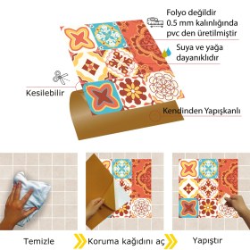 Resim Tink Kendinden Yapışkanlı Lunapark Desenli Pvc Karo 30x30 cm (56 Adet) 5m2 