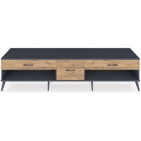 Resim Hyperion Tv Ünitesi 3 Çekmeceli 220x44x51 Antrasit-aytaşı/çam Aytası/atlas Çam - Antrasıt 