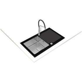 Resim Teka Diamond Rs15 1B 1D 86 (Wst Black) Tek Hazne Ve Tek Damlalıklı Cam Eviye - Siyah - 115100011 