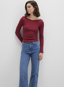 Resim Mavi - Uzun Kollu Kırmızı Basic Tişört 1613622-70430 Kırmızı 