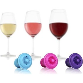 Resim Vacu Vin Vakum Şarap Tıpası, 3 Parça Çok Renkli 