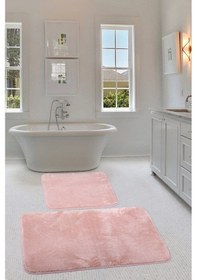 Resim Relax Pudra Köşeli 60x100 + 50x60 Cm 2'li Pufidik Banyo Paspası Pembe 