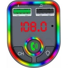 Resim Concord C-616 Rgb Işıklı 2.1 A Şarj USB & Tf Girişi Bluetooth 5.1V Fm Transmitter 
