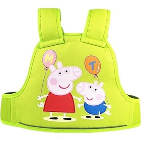 Resim Peppa Pig Yeşil Çocuk Bisikleti Düşme Önleyici Emniyet Kemeri 