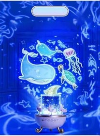 Resim Uyku Arkadaşı Çocuk Gelişimi Galaksi Çok Figürlü Projektör Gece Lambası Hoparlörlü Doğum Günü Temalı 