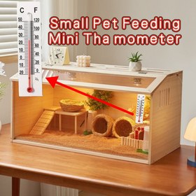 Resim 3'lü/1 Adet Taşınabilir Mini Termometre Fahrenheit / Celsius Çift Ölçekli, ºC 1°F Hassasiyet, Küçük İnciler ikiye Katlanır Tasarımı Ev & Ofis kullanimi ücretsiz Pil Gerektirmiyor Pet Sıcaklık İzleyici Zar Şık Dijital Ekrana Dayalı İmalat 