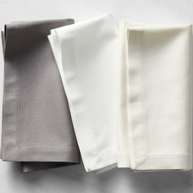 Resim Genoa Dokuma Keten Leke Tutmaz Peçete Gri (2'li Set) - 45x45 cm 