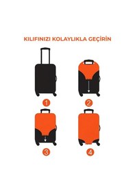 Resim Orta Boy Valiz Kılıfı, Bavul Kılıfı, Siyah Valiz & Bavul Koruyucu Siyah 
