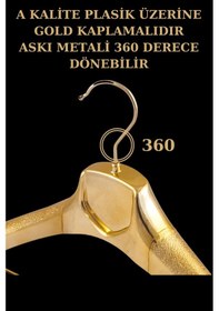 Resim Ceket Elbise Askısı Plastik Gold Kaplama A Kalite Kıyafet Takım Askısı 20 Adet Diğer 