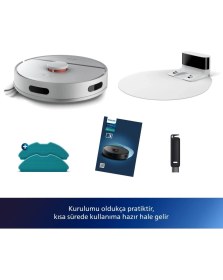 Resim Vp 3000 Serisi Islak Kuru Moplu Beyaz Robot SÜPÜRGE,4000 Pa , 0,35 Litre , 14,76 V , Beyaz 