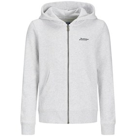 Resim Jack & Jones Jjbeau Sweat Zıp Hood Jnr Gri Erkek Çocuk Sweatshirt 000000000102257559 Gri 