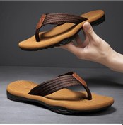Resim Haki Moda Erkekler Flip Flop Yaz Plaj Flip Flop Erkekler Rahat Nefes Kalınlaşmak Plaj Erkek Terlik Açık Haki 