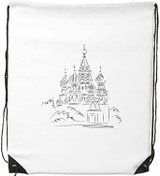 Resim DIYthinker Kadın Katedral Kemer Siyah Çizgi İllüstrasyon Çizim Büzme İpli Sırt Çantası İnce Çizgiler Alışveriş Yaratıcı El Çantası Omuz Environ Tal Polyester Çanta 