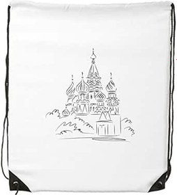 Resim DIYthinker Kadın Katedral Kemer Siyah Çizgi İllüstrasyon Çizim Büzme İpli Sırt Çantası İnce Çizgiler Alışveriş Yaratıcı El Çantası Omuz Environ Tal Polyester Çanta 