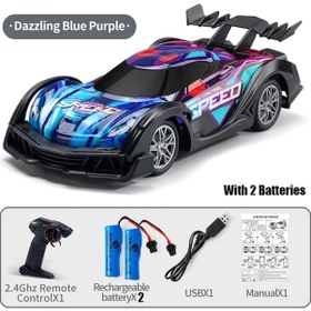 Resim Araba Rc Oyuncak 2.4g Sürüklenme Yarış Uzaktan Kumanda Araba Yüksek Hız Off Blue 2battery 1704v 