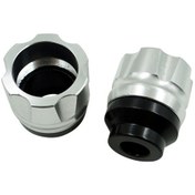 Resim Sones 2 Çift Motosiklet Anti-Düşme Cnc Alüminyum Alaşımlı Çarpışma Önleyici Ve Şok Emici Ön Çatal Bardak Gümüş 