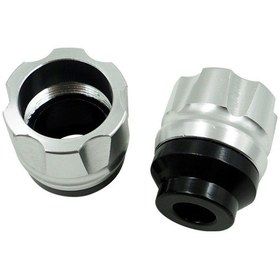 Resim Sones 2 Çift Motosiklet Anti-Düşme Cnc Alüminyum Alaşımlı Çarpışma Önleyici Ve Şok Emici Ön Çatal Bardak Gümüş 