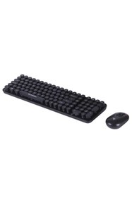 Resim Torima Kablosuz Q Klavye Mouse Seti Retro Daktilo Görünümlü TMK07 Siyah 