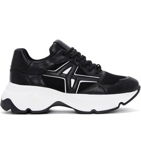 Resim Kadın Siyah Kalın Tabanlı Sneaker 