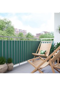 Resim 4 Metre X 65 Cm Yeşil Renk Polyester Balkon Demiri Brandası Su Geçirmez 1.sınıf 650g Çok Renkli 