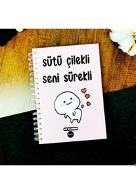 Resim Sütü Çilekli Seni Sürekli Konuşan Ajanda Pembe 